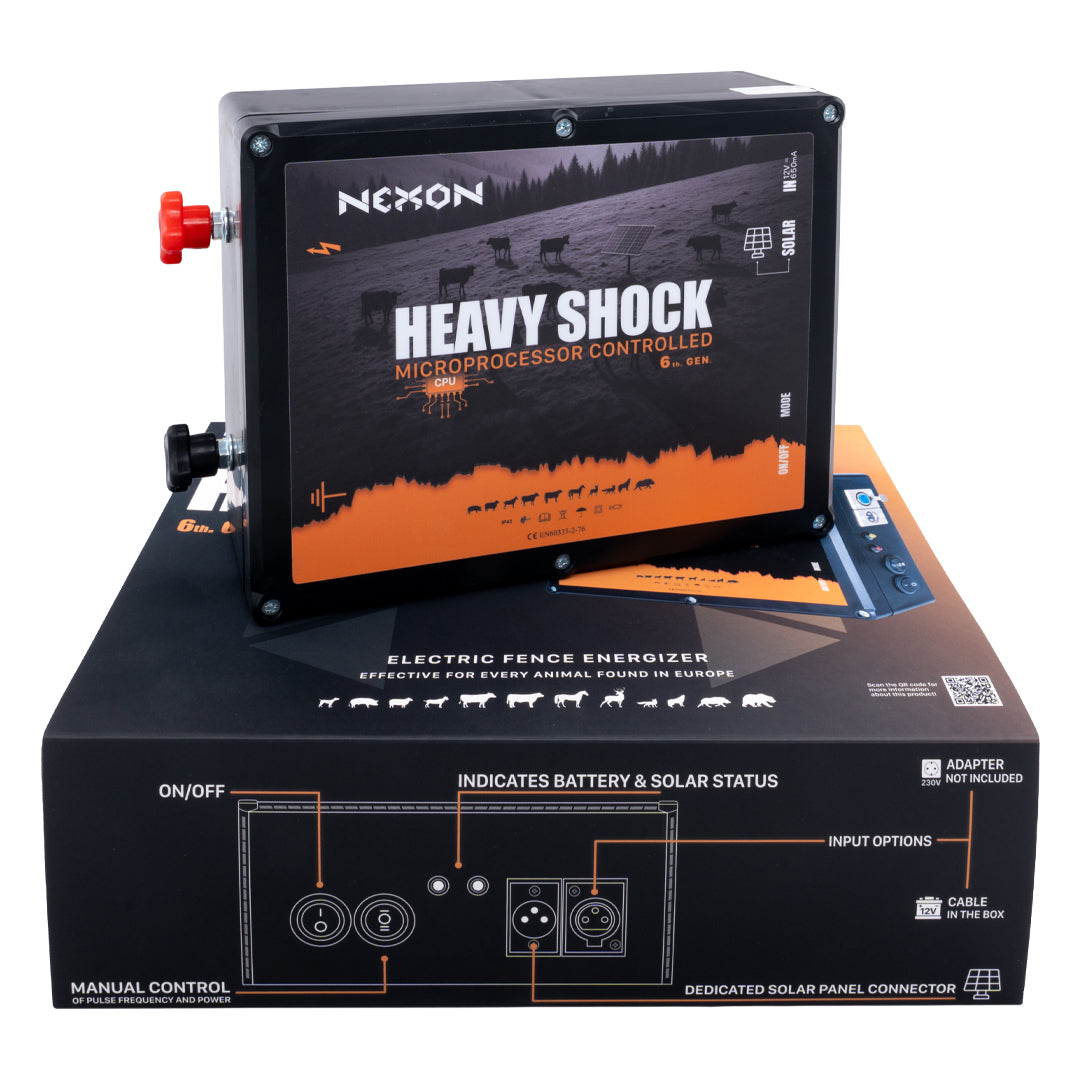 Pachet gard electric NEXON HeavyShock PRO 2.5J cu Solar, Fir 500m