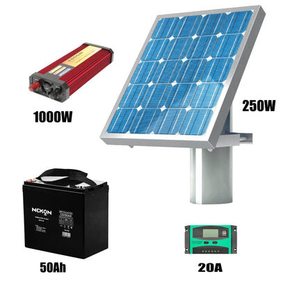 Kit fotovoltaic 250W cu regulator si inverter 1000W-NEXON FARM