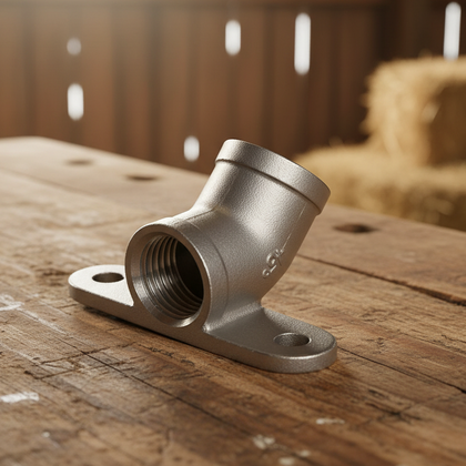 Racord (cot) 45 grade fixare suzetă adăpare – oțel inoxidabil