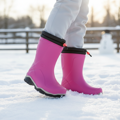 Cizme de cauciuc Dunlop Blizzard cu captuseala pentru copii, roz