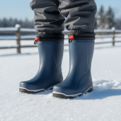 Cizme de cauciuc Dunlop Blizzard cu captuseala pentru copii, albasru