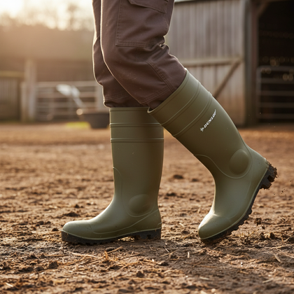 Cizme Dunlop Protomastor cu talpa si bombeu metalic