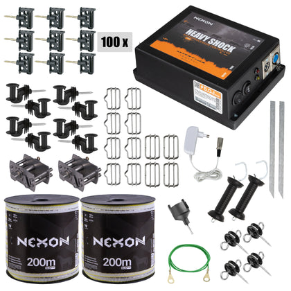 Pachet gard electric NEXON HeavyShock PRO 5.0 J 12V , Banda 400m 5 lite 120kg