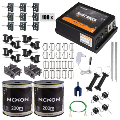 Pachet gard electric NEXON HeavyShock PRO 5.0 J 12V , Banda 400m 5 lite 120kg