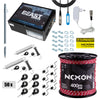 Pachet complet gard electric pentru apicultori NEXON BeastShock 8.5J 12V/230V, fir PROFESSIONAL 400m 4 lite 300kg