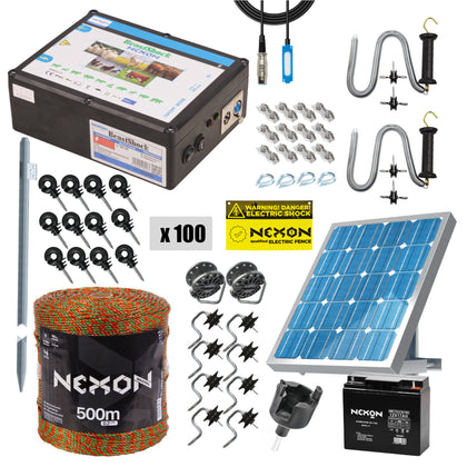 Pachet complet gard electric NEXON BeastShock 8.5 J, 12V cu Solar, Fir ULTRA 500m, 180kg