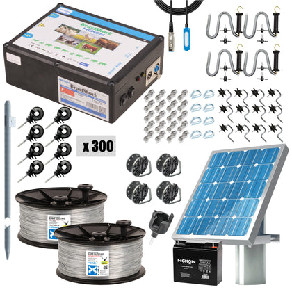 Pachet complet gard electric NEXON BeastShock 8.5 J, 12V cu Solar, Sarma zincata 2000m ±220kg