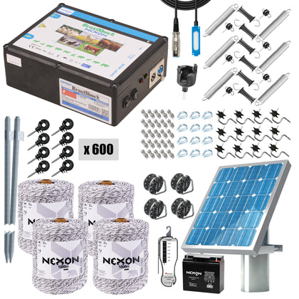 Pachet complet gard electric NEXON BeastShock 8.5 J, 12V cu Solar,Fir NEXON INDUSTRIAL 4000m 9lite 200kg