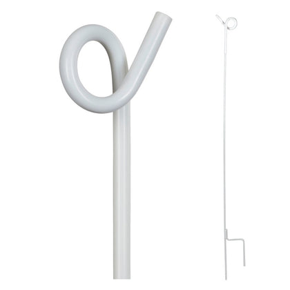 Stâlp metalic cu inel de prindere 7mm 105cm alb
