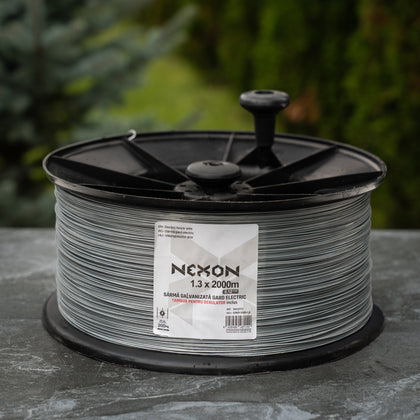 Sârmă zincată gard electric NEXON 1.3mm 2000m, 200kg cu tambur, cal. 1