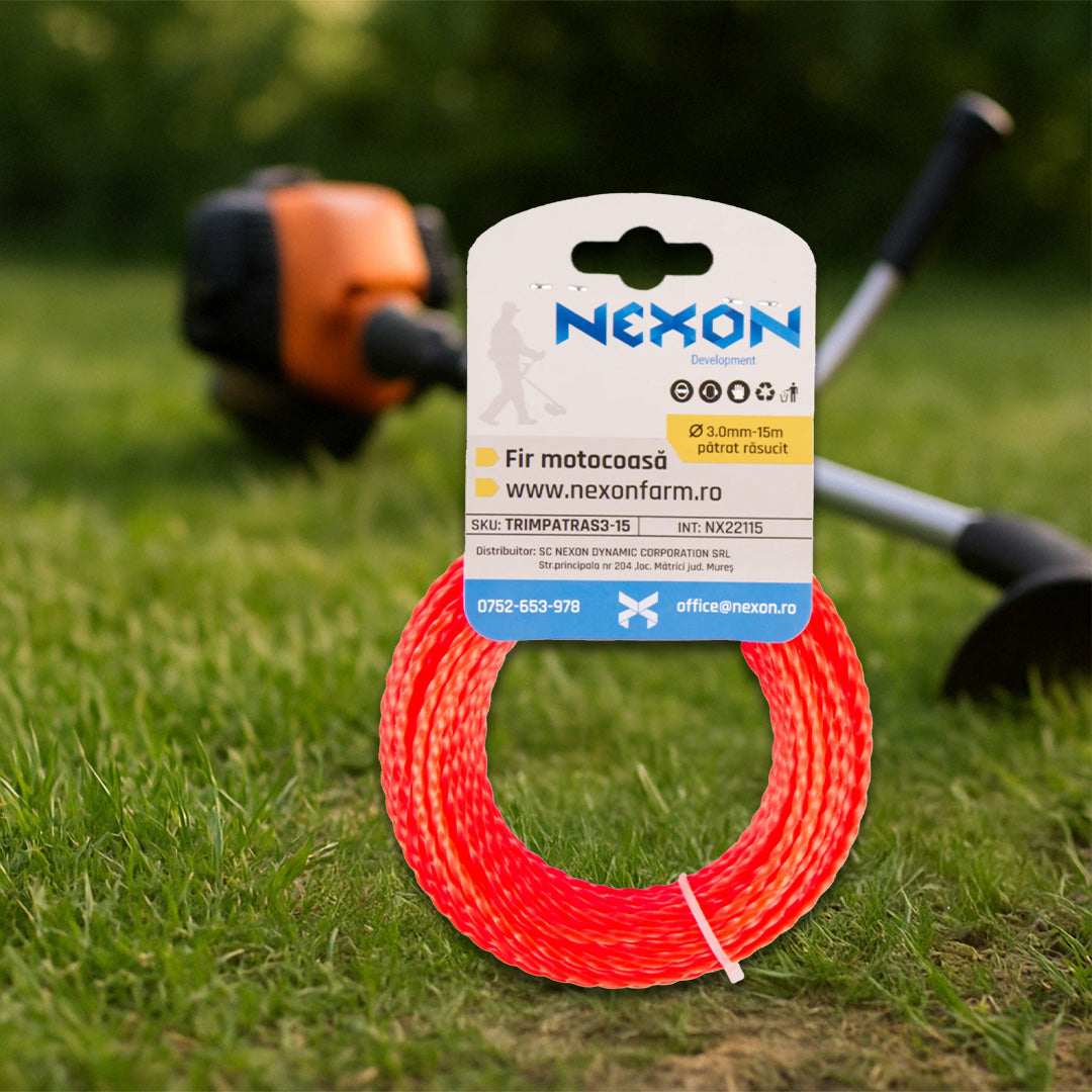 Fir pătrat răsucit pentru motocoasă 3 mm x 15 m NEXON – NEXON FARM