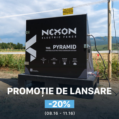 Gard electric portabil complet NEXON PYRAMID 10J cu GPS, panou solar și baterie