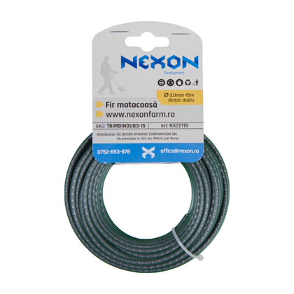 Fir dintat dublu pentru motocoasa 3 mm x 15 m NEXON