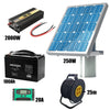 Kit fotovoltaic 250W cu regulator si inverter 2000W + Prelungitor 25m-NEXON FARM