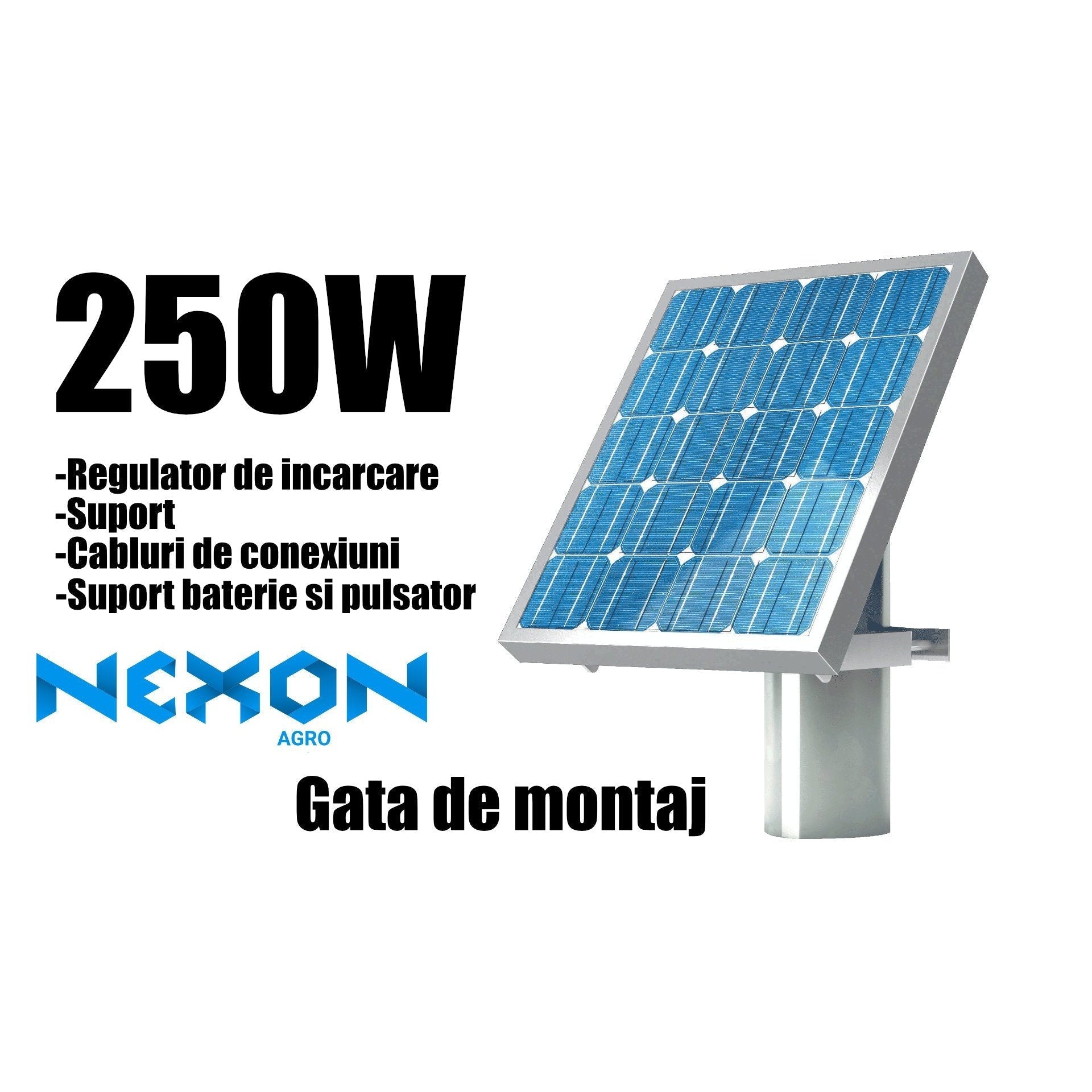 Panou solar gard electric cu suport NEXON 250W-NEXON FARM