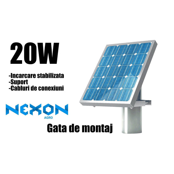 Panou solar gard electric cu suport NEXON 20W